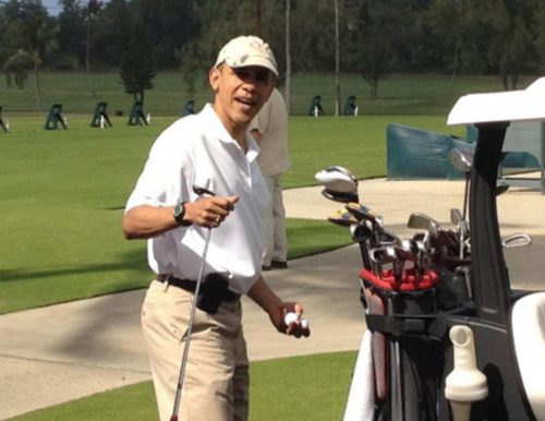 バラク・オバマ大統領と阿部総理のゴルフクラブセッティング